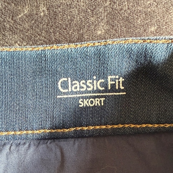 Croft & Barrow Blue Denim Mini Skort size 10P Comfort Classic Summer Fall Petite - Picture 4 of 7